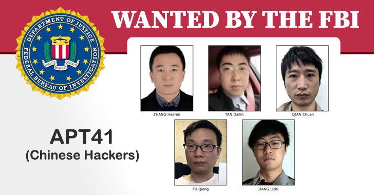 FBI adds 5 Chinese APT41 hackers to its Cyber’s Most Wanted List FBI adds 5 Chinese APT41 hackers to its Cyber’s Most Wanted List