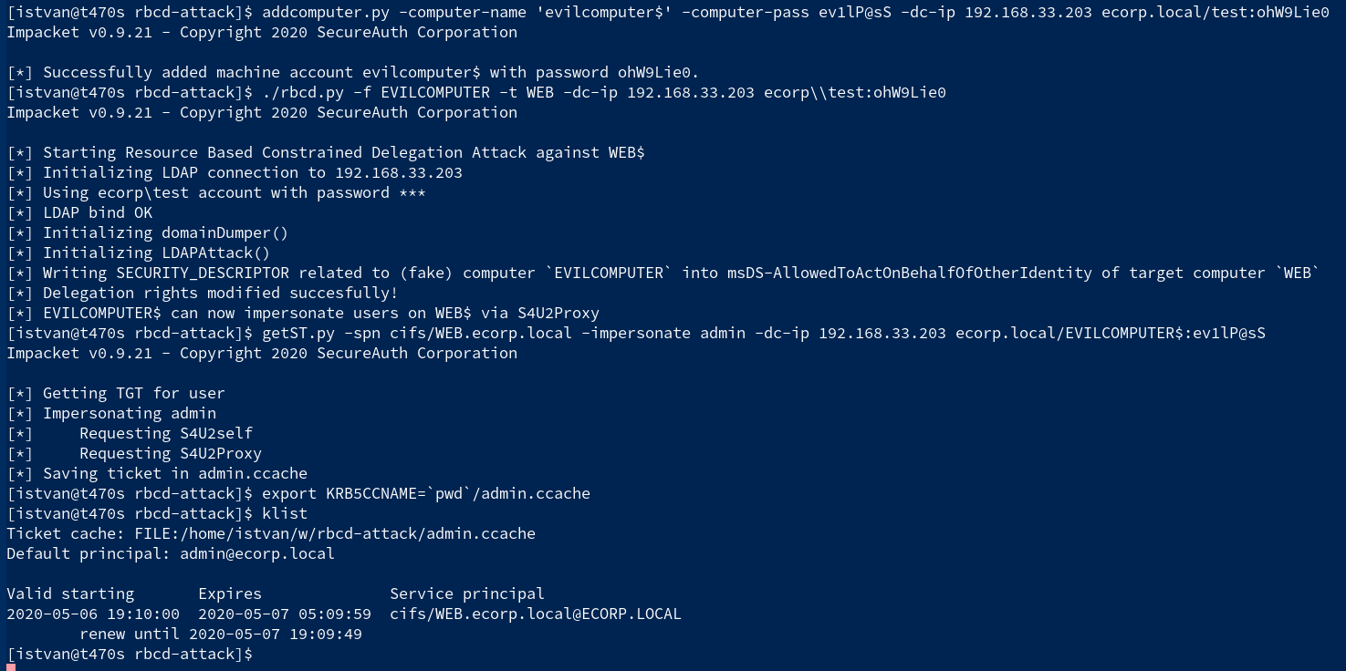 Rbcd-Attack – Kerberos Resource-Based Constrained Delegation Attack From Outside Using Impacket Rbcd-Attack – Kerberos Resource-Based Constrained Delegation Attack From Outside Using Impacket