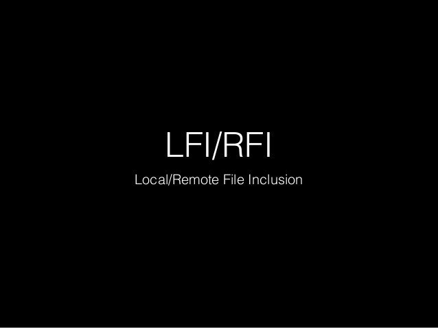 RFI/LFI Payload List RFI/LFI Payload List