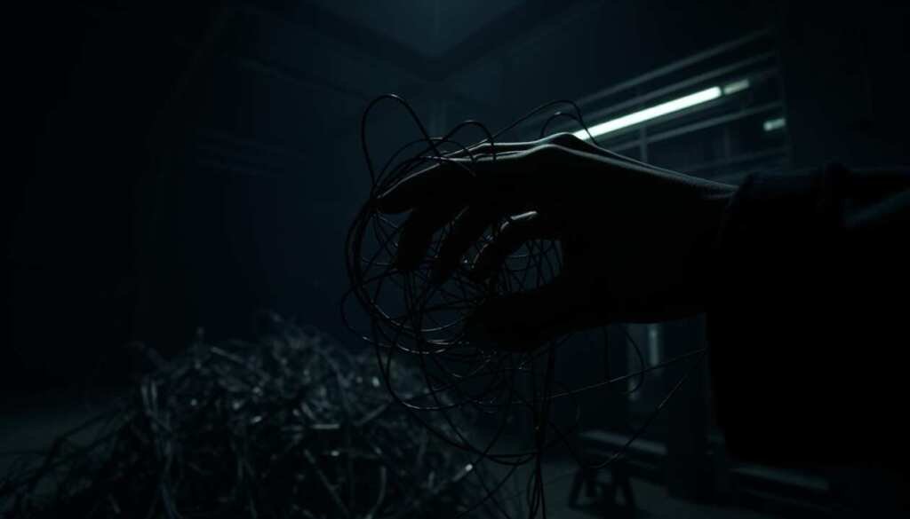 A dark, ominous scene depicting insecure deserialization. In the foreground, a lone hand manipulates a tangled web of serialized objects, ominous shadows cast across the scene. The middle ground features a jumble of interconnected shapes and forms, representing the complex, vulnerable structure of the deserialized data. In the background, a dimly lit, industrial environment hints at the broader cybersecurity implications. The lighting is dramatic, creating a sense of tension and unease. The camera angle is low, emphasizing the scale and power of the serialized object manipulation. The overall mood is one of impending danger and the need for robust security measures. A dark, ominous scene depicting insecure deserialization. In the foreground, a lone hand manipulates a tangled web of serialized objects, ominous shadows cast across the scene. The middle ground features a jumble of interconnected shapes and forms, representing the complex, vulnerable structure of the deserialized data. In the background, a dimly lit, industrial environment hints at the broader cybersecurity implications. The lighting is dramatic, creating a sense of tension and unease. The camera angle is low, emphasizing the scale and power of the serialized object manipulation. The overall mood is one of impending danger and the need for robust security measures.