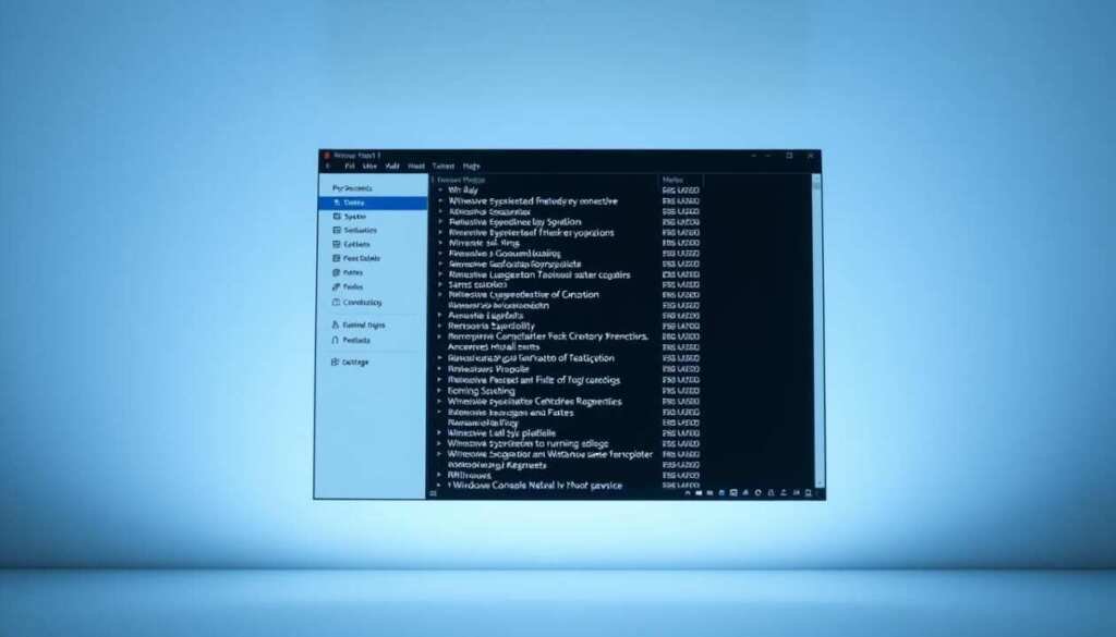 A detailed, well-lit process list displayed on a Windows 11 task manager window, showcasing various system processes running in the foreground. The window is positioned prominently, with a clean, minimalist desktop background providing context. The lighting is soft and even, creating a professional, technical atmosphere. The camera angle is slightly elevated, giving a clear, unobstructed view of the task manager interface. The overall scene conveys a sense of order and control, suitable for illustrating methods to detect potential keyloggers on a Windows 11 system.
