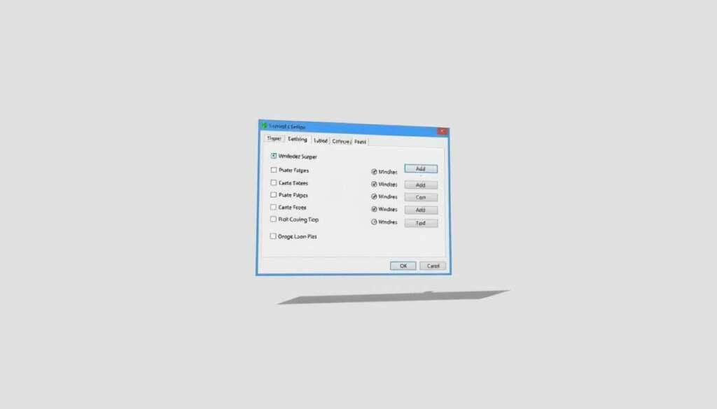 A high-resolution digital illustration depicting the "Downloaded Maps Manager" settings window in Windows. The window is centered and takes up the majority of the frame, showcasing its various configuration options and toggles. The background is a neutral gray, allowing the window interface to be the focal point. The lighting is soft and diffused, creating a clean, professional atmosphere. The perspective is slightly angled, giving the viewer a clear view of the window's contents. The level of detail in the interface elements, such as buttons, drop-down menus, and checkboxes, is high, providing a realistic and informative representation of the actual "Downloaded Maps Manager" settings.