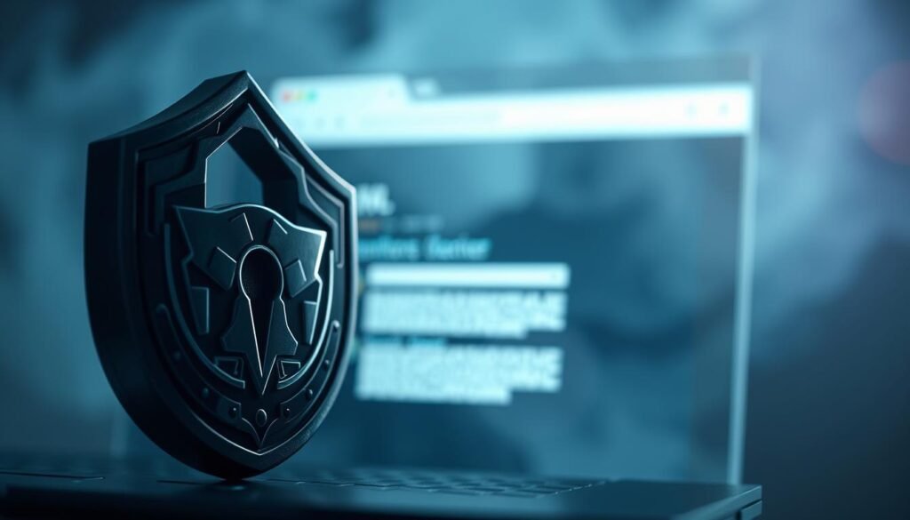 A close-up view of a stylized website security header, depicted against a hazy, dimly lit background. The header stands prominently in the foreground, its sleek, metallic design and intricate patterns conveying a sense of digital security and protection. Subtle highlights and shadows accentuate the header's three-dimensional form, creating a sense of depth and solidity. The middle ground features a blurred, abstract representation of a web browser window, hinting at the header's role in securing online interactions. The background is shrouded in a subtle, atmospheric glow, evoking the digital realm in which these security measures operate. A close-up view of a stylized website security header, depicted against a hazy, dimly lit background. The header stands prominently in the foreground, its sleek, metallic design and intricate patterns conveying a sense of digital security and protection. Subtle highlights and shadows accentuate the header's three-dimensional form, creating a sense of depth and solidity. The middle ground features a blurred, abstract representation of a web browser window, hinting at the header's role in securing online interactions. The background is shrouded in a subtle, atmospheric glow, evoking the digital realm in which these security measures operate.