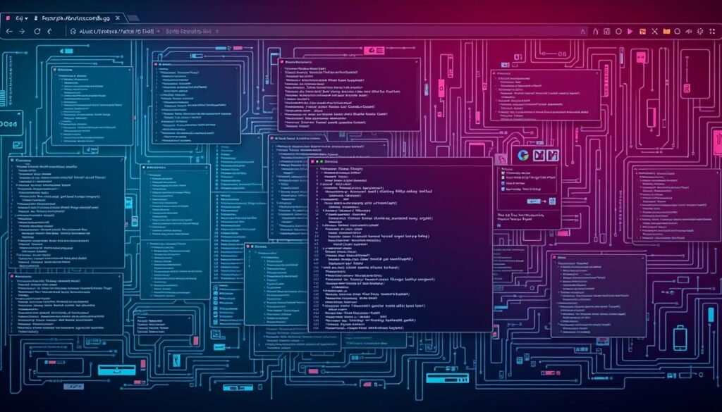 A complex matrix of configurations and settings, the "about:config" screen in Firefox reflects the advanced user's quest for enhanced privacy and security. Depicted with a sleek, minimalist aesthetic, the screen is bathed in a soft, ambient glow, creating an atmosphere of technological refinement. Meticulously arranged windows and panels showcase the intricate web of customization options, inviting the viewer to delve deeper into the browser's inner workings. The overall composition exudes a sense of control and empowerment, capturing the essence of the advanced user's journey towards a more hardened online experience.
