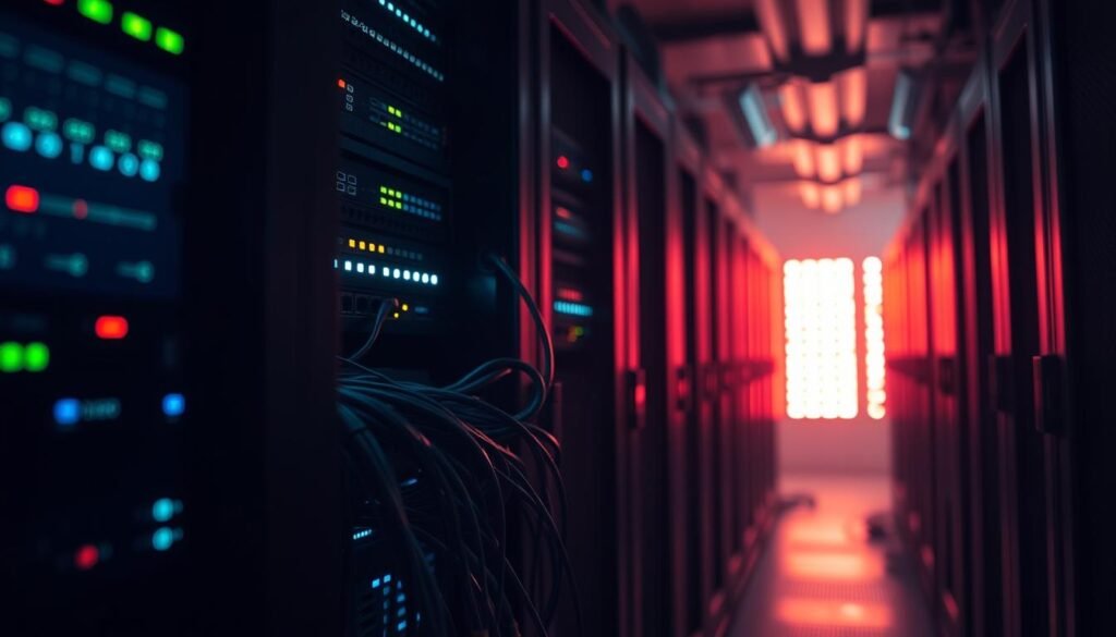 A dimly lit server room, the glow of blinking LEDs casting shadows across the cluttered workspace. In the foreground, an open server cabinet reveals a tangle of exposed ethernet ports, like open wounds inviting unwanted access. The background is hazy, highlighting the focus on this vulnerable configuration, a stark contrast to the importance of secure, well-managed infrastructure. The image conveys a sense of unease, a cautionary tale of the risks of unnecessary port exposure and the need for diligent network management. A dimly lit server room, the glow of blinking LEDs casting shadows across the cluttered workspace. In the foreground, an open server cabinet reveals a tangle of exposed ethernet ports, like open wounds inviting unwanted access. The background is hazy, highlighting the focus on this vulnerable configuration, a stark contrast to the importance of secure, well-managed infrastructure. The image conveys a sense of unease, a cautionary tale of the risks of unnecessary port exposure and the need for diligent network management.