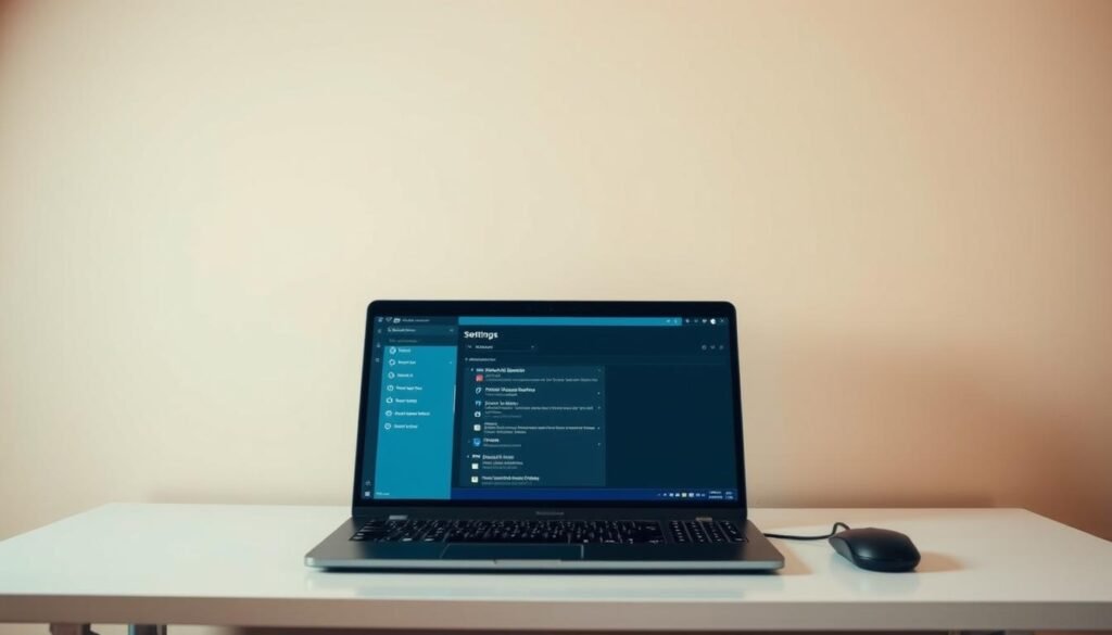A sleek, minimalist workstation with a laptop, keyboard, and mouse rests on a clean, uncluttered desk. The background is a plain, neutral-colored wall, allowing the technological components to take center stage. The lighting is soft and even, creating a sense of calm and focus. The laptop screen displays a system settings menu, with various options labeled "disable" or "turn off", indicating the theme of reducing the attack surface by disabling unnecessary features. The image conveys a sense of control and security, reflecting the article's focus on securing IoT devices through careful configuration. A sleek, minimalist workstation with a laptop, keyboard, and mouse rests on a clean, uncluttered desk. The background is a plain, neutral-colored wall, allowing the technological components to take center stage. The lighting is soft and even, creating a sense of calm and focus. The laptop screen displays a system settings menu, with various options labeled "disable" or "turn off", indicating the theme of reducing the attack surface by disabling unnecessary features. The image conveys a sense of control and security, reflecting the article's focus on securing IoT devices through careful configuration.