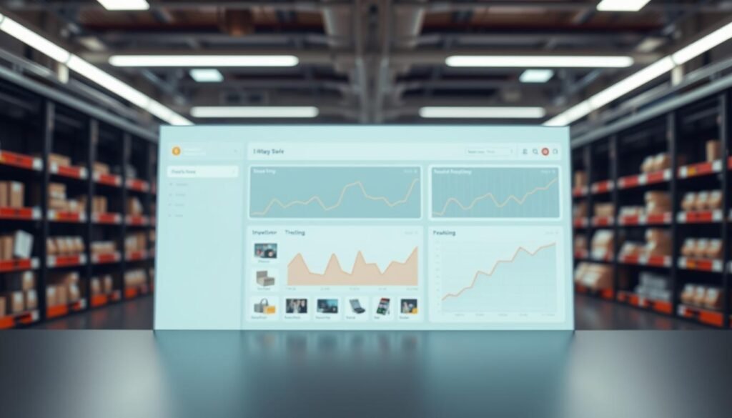 A sleek, modern inventory management system with a clean and intuitive user interface. The foreground features a series of product thumbnails, neatly organized and displayed on a minimalist dashboard. The middle ground showcases an interactive inventory tracking chart, providing real-time insights into stock levels and trends. In the background, a soft, neutral color palette sets a professional and streamlined tone, complemented by subtle lighting and a depth of field that emphasizes the system's focus and efficiency. The overall composition conveys a sense of control, organization, and data-driven decision-making, suitable for a web server and application focused on secure HTTPS configuration.
