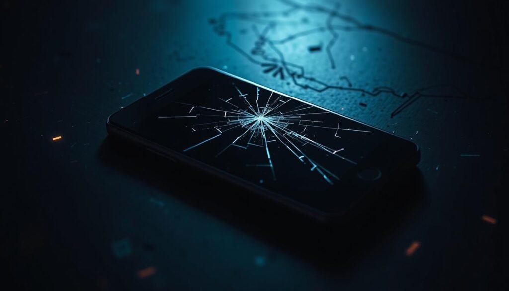 A sleek, modern smartphone or tablet device with a cracked, glitching screen, casting an ominous glow. The device sits on a dark, shadowy surface, surrounded by ominous digital artifacts and glitches. The lighting is harsh, creating deep shadows and highlights that convey a sense of danger and unease. The camera angle is slightly elevated, giving the viewer a sense of looming threat. The overall mood is one of foreboding and the potential for malicious activity, reflecting the risks associated with installing a malicious APK. A sleek, modern smartphone or tablet device with a cracked, glitching screen, casting an ominous glow. The device sits on a dark, shadowy surface, surrounded by ominous digital artifacts and glitches. The lighting is harsh, creating deep shadows and highlights that convey a sense of danger and unease. The camera angle is slightly elevated, giving the viewer a sense of looming threat. The overall mood is one of foreboding and the potential for malicious activity, reflecting the risks associated with installing a malicious APK.