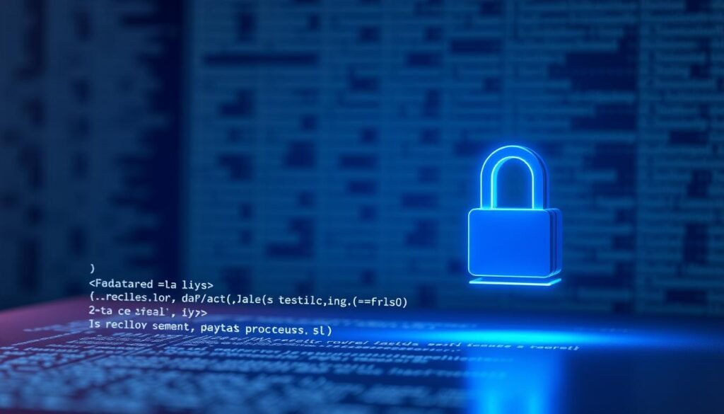 An elegant and minimalist image showcasing a SQL stored procedure. The foreground features a clean and well-structured code snippet, highlighted with a soft blue glow, conveying the secure and robust nature of stored procedures. The middle ground depicts a sleek database server icon, subtly suggesting the server-side execution of the procedure. The background is a subtly blurred grid of SQL syntax, creating a sense of depth and technical sophistication. The overall tone is one of professionalism, precision, and the importance of secure coding practices. An elegant and minimalist image showcasing a SQL stored procedure. The foreground features a clean and well-structured code snippet, highlighted with a soft blue glow, conveying the secure and robust nature of stored procedures. The middle ground depicts a sleek database server icon, subtly suggesting the server-side execution of the procedure. The background is a subtly blurred grid of SQL syntax, creating a sense of depth and technical sophistication. The overall tone is one of professionalism, precision, and the importance of secure coding practices.