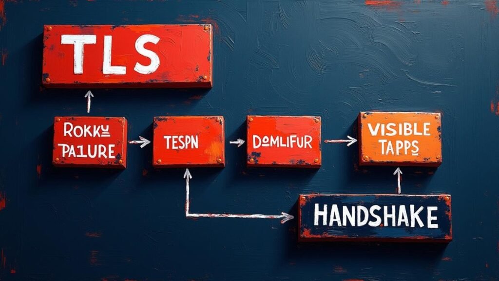 Ladder diagram of a TLS handshake highlighting an error