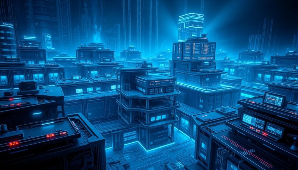 Sweeping layers of digital defense, arrayed like a fortress against cyber threats. A sleek, modular architecture in shades of steel and electric blue, with glowing conduits and pulsing nodes. In the foreground, an intricate array of firewalls, encryption protocols, and access controls. The middle ground features advanced threat detection and incident response systems, their dashboards flickering with real-time data. In the distance, a towering perimeter of cloud-based security services, AI-driven analytics, and secure remote access portals. Illuminated by cool, directional lighting that casts dramatic shadows, conveying a sense of technological power and resilience. The overall impression is one of comprehensive, multilayered protection - the 2025 Web Security Framework in action. Sweeping layers of digital defense, arrayed like a fortress against cyber threats. A sleek, modular architecture in shades of steel and electric blue, with glowing conduits and pulsing nodes. In the foreground, an intricate array of firewalls, encryption protocols, and access controls. The middle ground features advanced threat detection and incident response systems, their dashboards flickering with real-time data. In the distance, a towering perimeter of cloud-based security services, AI-driven analytics, and secure remote access portals. Illuminated by cool, directional lighting that casts dramatic shadows, conveying a sense of technological power and resilience. The overall impression is one of comprehensive, multilayered protection - the 2025 Web Security Framework in action.