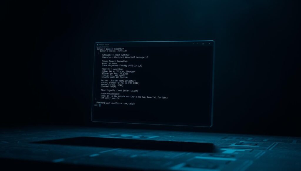 A close-up view of the Windows lsass.exe process, illuminated by a dim, eerie glow. The process window hovers in the foreground, its edges sharply defined, casting long shadows across a darkened, moody backdrop. The process interface is displayed in high contrast, highlighting intricate technical details and system metrics. A sense of digital forensics and cybersecurity investigation permeates the scene, the lsass process standing as a focal point for uncovering vulnerabilities and extracting sensitive information. The lighting is somber, creating an atmosphere of tense discovery, as if peering into the heart of a compromised system.