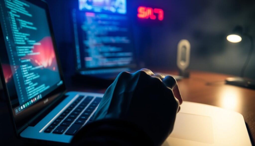 A dimly lit computer desk, the glow of a laptop screen casting a soft light across the workspace. In the foreground, a hand expertly navigates the command-line interface, typing commands into the sqlmap tool, a powerful open-source penetration testing utility for detecting database vulnerabilities. The background is hazy, with a sense of concentration and focus, as the user delves deeper into the intricacies of this powerful hacking tool, ready to uncover the hidden flaws in a target database. A dimly lit computer desk, the glow of a laptop screen casting a soft light across the workspace. In the foreground, a hand expertly navigates the command-line interface, typing commands into the sqlmap tool, a powerful open-source penetration testing utility for detecting database vulnerabilities. The background is hazy, with a sense of concentration and focus, as the user delves deeper into the intricacies of this powerful hacking tool, ready to uncover the hidden flaws in a target database.