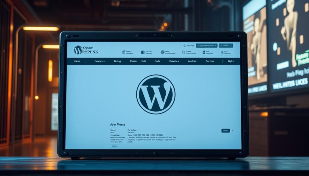 A heavily fortified WordPress website stands resolute, its sleek design and secure infrastructure conveying the utmost protection. The homepage showcases a minimalist layout, with a sturdy firewall guarding against malicious intrusions. In the background, a serene yet vigilant atmosphere pervades, as if the site is ever-ready to thwart any attempted breaches. Soft, ambient lighting casts a warm glow, instilling a sense of trust and reliability. The overall composition exudes a reassuring aura, signaling the site's resilience against the evolving threats of the digital landscape in 2025.