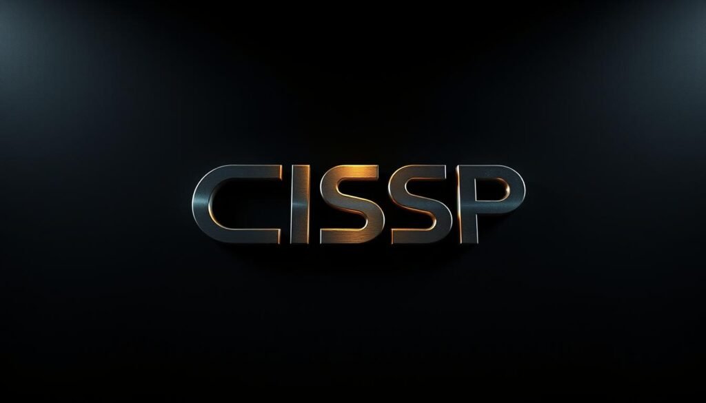 A sleek and authoritative image of the CISSP certification logo, rendered in striking metallic hues against a somber, high-contrast backdrop. The logo, crafted with precision, takes center stage, its bold lines and angles conveying a sense of uncompromising professionalism and technical mastery. The lighting is dramatic, casting sharp shadows and highlights that accentuate the logo's dimensional depth and solidity, evoking the gravity and significance of the CISSP certification. The overall composition is clean, minimalist, and impactful, reflecting the certification's status as the gold standard in information systems security.