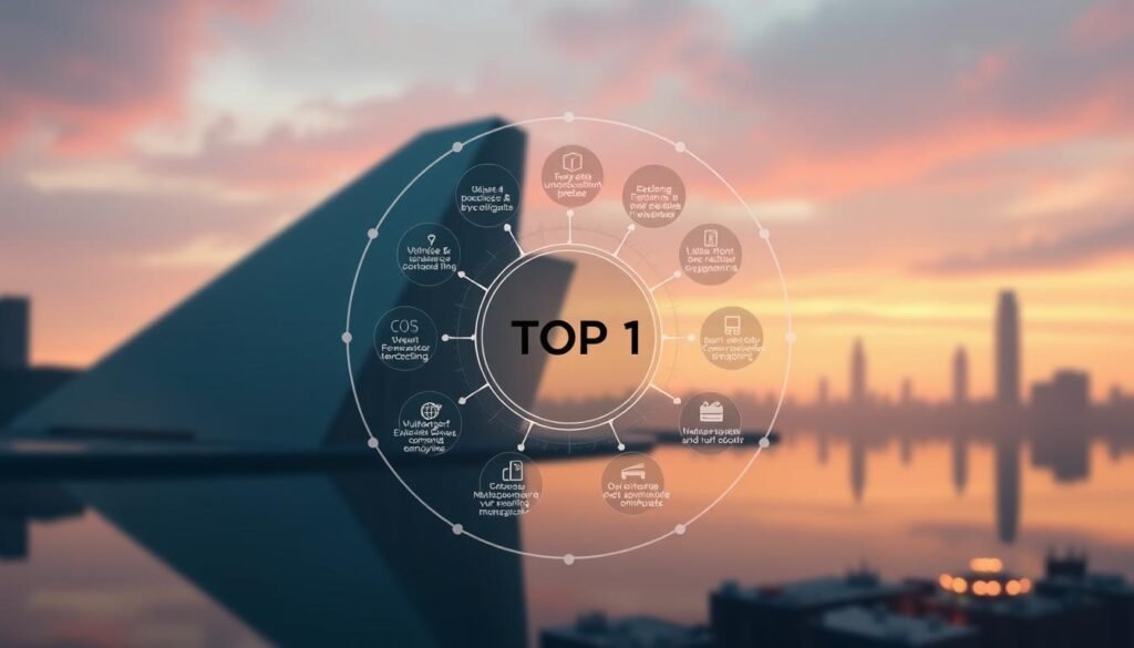 A sophisticated diagram showcasing the OWASP Top 10 security risks, rendered in a clean, minimalist style. The foreground depicts the list of vulnerabilities arranged in a circular layout, each icon or symbol representing a specific threat. The middle ground features a backdrop of interconnected nodes and lines, symbolizing the complex web of modern application security. The background subtly suggests a serene, futuristic cityscape, hinting at the urban environments where these risks often manifest. Soft, directional lighting casts a sense of depth and emphasizes the technical nature of the subject matter. The overall tone is one of clarity, authority, and a deep understanding of the OWASP community's vital role in shaping secure software development.