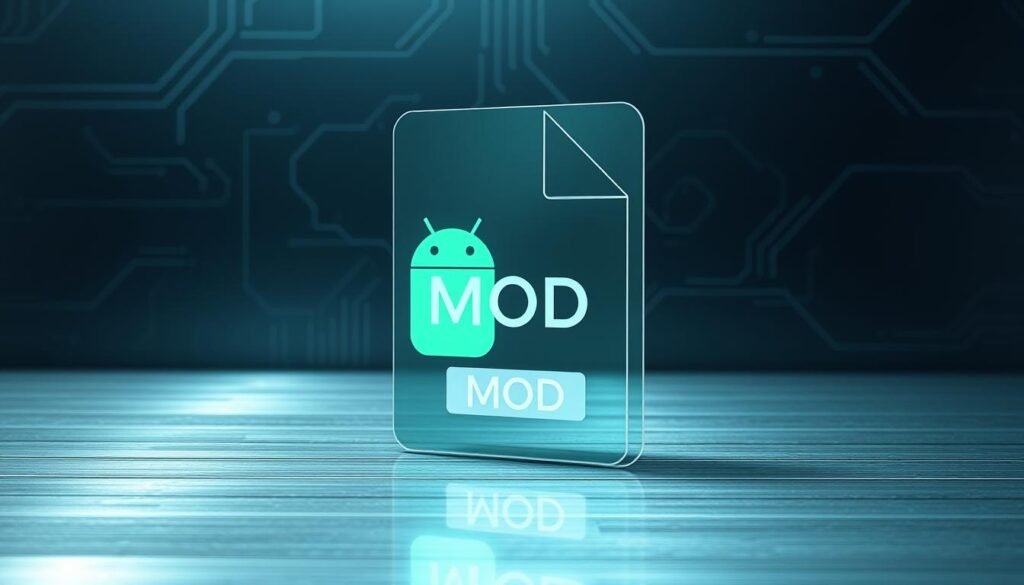 A technical illustration depicting a modified Android application package (APK) file, showcased on a metallic surface with a clean, minimalist aesthetic. In the foreground, the APK file is prominently displayed, its icon and file extension clearly visible. The middle ground features a transparent overlay, highlighting the "MOD" label to signify the modified nature of the APK. The background depicts a subtle, tech-inspired pattern, conveying a sense of sophistication and expertise. The lighting is crisp and directional, emphasizing the three-dimensional depth and lending a sense of high-quality craftsmanship to the overall composition. A technical illustration depicting a modified Android application package (APK) file, showcased on a metallic surface with a clean, minimalist aesthetic. In the foreground, the APK file is prominently displayed, its icon and file extension clearly visible. The middle ground features a transparent overlay, highlighting the "MOD" label to signify the modified nature of the APK. The background depicts a subtle, tech-inspired pattern, conveying a sense of sophistication and expertise. The lighting is crisp and directional, emphasizing the three-dimensional depth and lending a sense of high-quality craftsmanship to the overall composition.