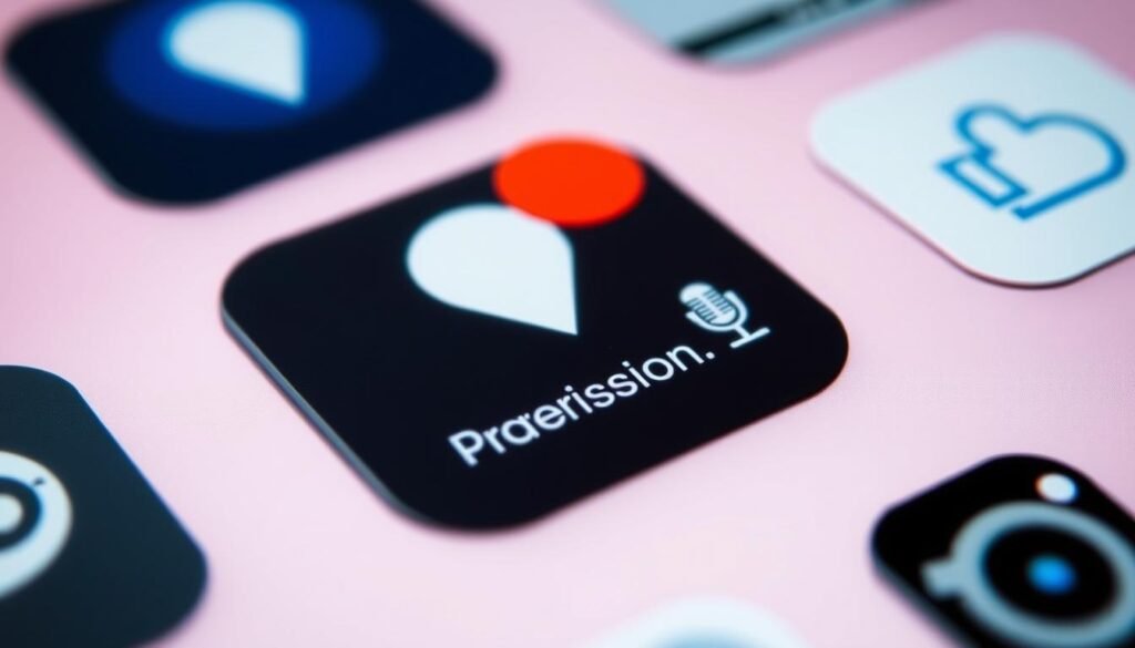 A well-lit, close-up view of various mobile phone app permission icons, including location, microphone, camera, and others, arranged neatly on a plain, neutral-colored background. The icons should be clear, detailed, and easy to recognize, conveying a sense of control and customization over app access to user data. The overall composition should feel organized, informative, and visually appealing, suitable for use in an educational article on managing location tracking.