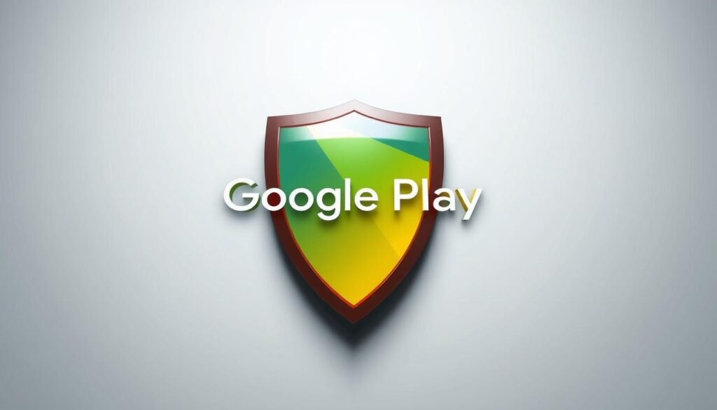 A highly detailed and photorealistic image of the Google Play Protect logo, set against a clean, minimalist background. The logo should be the central focus, rendered with crisp, precise lines and vibrant colors that pop off the page. The background should be a soft, neutral tone, allowing the logo to take center stage. The lighting should be soft and diffused, creating a sense of depth and dimension. The camera angle should be slightly elevated, providing a clear, unobstructed view of the logo. The overall tone should convey a sense of security, reliability, and the protection that Google Play Protect provides for Android devices. A highly detailed and photorealistic image of the Google Play Protect logo, set against a clean, minimalist background. The logo should be the central focus, rendered with crisp, precise lines and vibrant colors that pop off the page. The background should be a soft, neutral tone, allowing the logo to take center stage. The lighting should be soft and diffused, creating a sense of depth and dimension. The camera angle should be slightly elevated, providing a clear, unobstructed view of the logo. The overall tone should convey a sense of security, reliability, and the protection that Google Play Protect provides for Android devices.