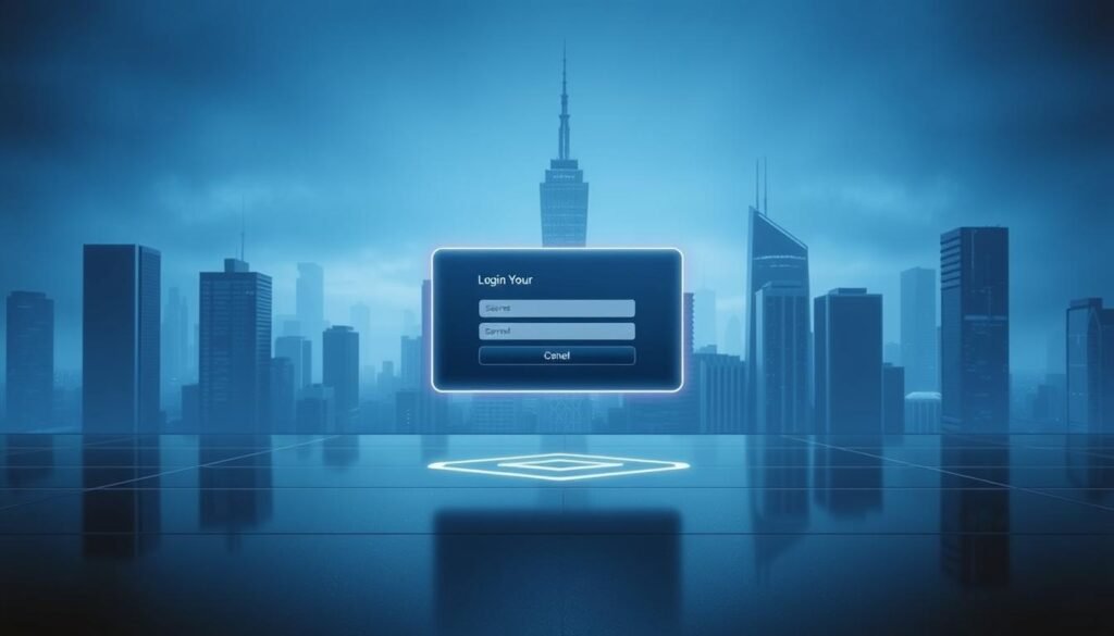 A sleek and modern authentication interface, rendered in shades of blue and gray. In the foreground, a minimalist login panel with clean, sans-serif typography, floating above a smooth, reflective surface. The middle ground features a geometric pattern of interlocking shapes, representing the secure handshake between client and server. In the background, a cityscape of towering skyscrapers, hinting at the scale and complexity of the systems being protected. Soft, indirect lighting casts subtle shadows, creating a sense of depth and sophistication. The overall atmosphere conveys the power and precision of OAuth 2.0 and OpenID Connect, securing critical APIs as part of a comprehensive system hardening strategy.