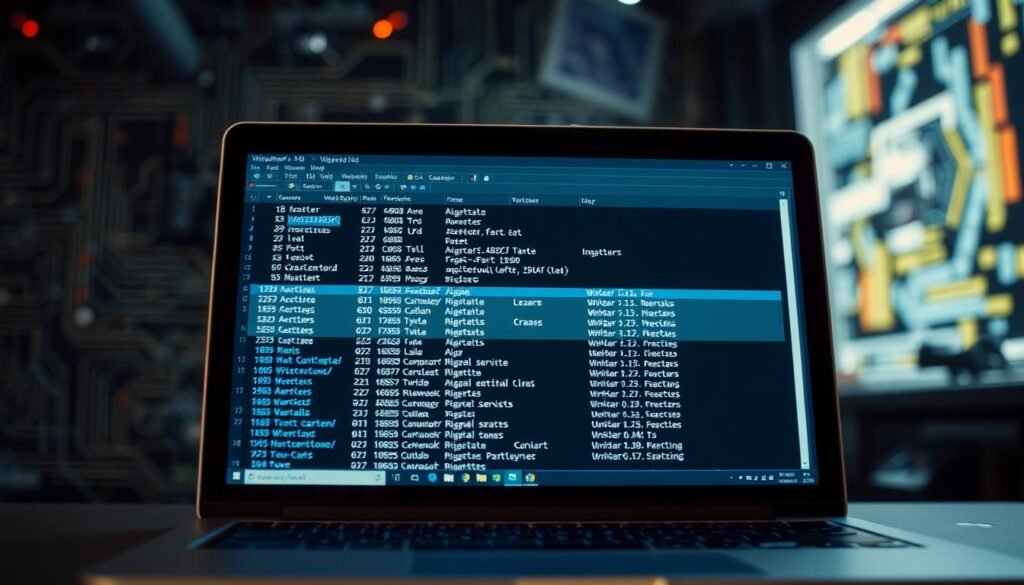 High-quality professional photograph of a laptop screen displaying Wireshark network capture filters, with a focused foreground and blurred technical background. The filters are clearly visible and showcased in a clean, minimalist layout. The lighting is crisp and evenly distributed, with a hint of ambient glow to convey a sense of authority and expertise. The camera angle is positioned slightly above the screen, creating an elevated perspective that commands attention. The overall mood is one of precision, clarity, and the mastery of network analysis tools. High-quality professional photograph of a laptop screen displaying Wireshark network capture filters, with a focused foreground and blurred technical background. The filters are clearly visible and showcased in a clean, minimalist layout. The lighting is crisp and evenly distributed, with a hint of ambient glow to convey a sense of authority and expertise. The camera angle is positioned slightly above the screen, creating an elevated perspective that commands attention. The overall mood is one of precision, clarity, and the mastery of network analysis tools.