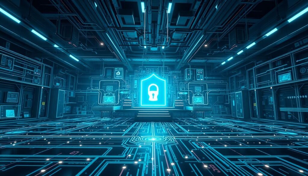 a highly secure digital fortress, with multiple layers of advanced cybersecurity measures, protected by an array of impenetrable firewalls, intrusion detection systems, and cutting-edge encryption protocols. The scene depicts a complex network of interconnected nodes, each representing a critical access point, guarded by a sophisticated zero-trust verification system that constantly validates the identity and authorization of every user and device. The environment is bathed in a cool, azure glow, conveying a sense of technological sophistication and unwavering vigilance. In the foreground, a dynamic data flow visualizes the seamless and secure communication between the various API endpoints, while the background features a sleek, minimalist design that emphasizes the efficiency and reliability of the zero-trust architecture.