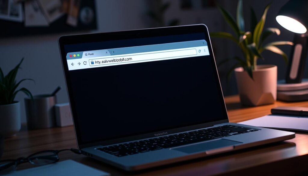 a photo of a laptop screen displaying a web browser window with a real-world address shown in the address bar, the screen illuminated by soft, warm lighting creating a cozy, inviting atmosphere, the laptop placed on a wooden desk with a potted plant and some office supplies in the background, the image captured from a slightly elevated angle to provide a clear view of the screen's contents a photo of a laptop screen displaying a web browser window with a real-world address shown in the address bar, the screen illuminated by soft, warm lighting creating a cozy, inviting atmosphere, the laptop placed on a wooden desk with a potted plant and some office supplies in the background, the image captured from a slightly elevated angle to provide a clear view of the screen's contents