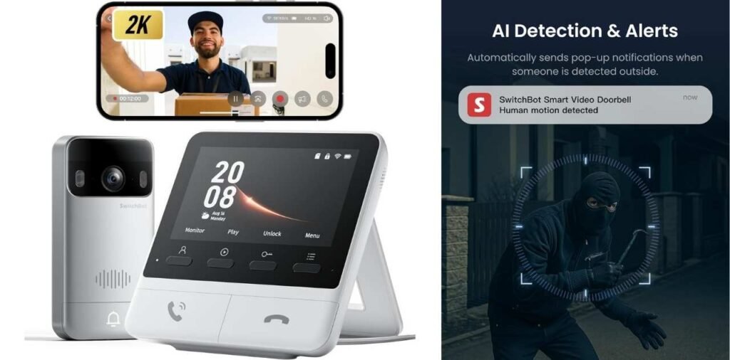 SwitchBot Video Doorbell Camera Wireless with Monitor