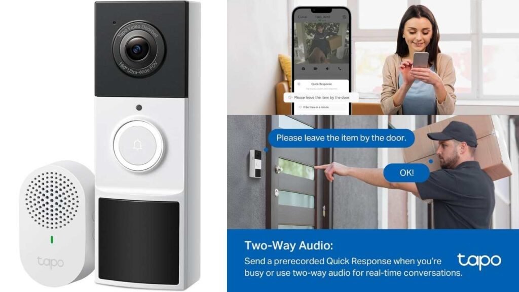 Tapo 2K Wireless Smart Video Doorbell with Chime