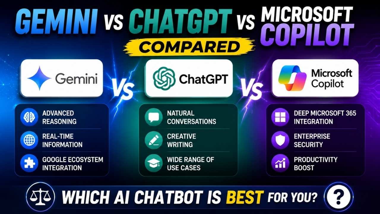 Google Gemini vs ChatGPT vs Copilot Key Differences